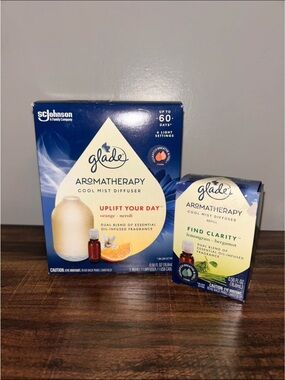 Glade Aromatherapy Cool Mist Diffuser Set - Blue and Cream Packaging